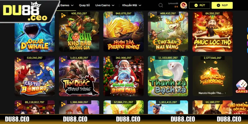 Nổ Hũ Đổi Thưởng - Săn Jackpot Cực Khủng Ngay Tại DU88 Giới thiệu một vài siêu phẩm nổ hũ đổi thưởng có RTP cao